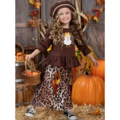 Girls Feast Your Eyes Leopard Flair Legging Set Mia Belle Girls, Brown, 10 -Kids Clothing Store GUEST 8b4fe5c4 8ba4 4644 920e 2569e0a1aaa8