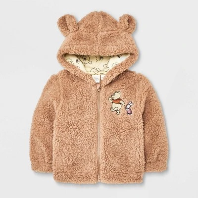 Baby Disney Winnie The Pooh Sherpa Zip-Up Sweatshirt - Tan 6 Baby Disney Winnie The Pooh Sherpa Zip-Up Sweatshirt - Tan - Image 4
