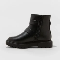 Girls' Cadi Zipper Moto Boots - Art Class™ Black