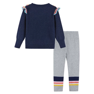 Andy & Evan Toddler Girls Varsity Ruffle Sweater 3 Andy & Evan Toddler Girls Varsity Ruffle Sweater