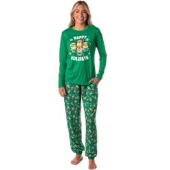 Despicable Me Minions Happy Holidays Jogger Sleep Family Christmas Pajama Set Green