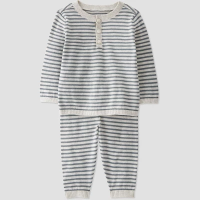 Little Planet By Carter’s Baby 2pc Striped Top And Bottom Set - Heather Gray 6 Little Planet By Carter’s Baby 2pc Striped Top And Bottom Set - Heather Gray - Image 4