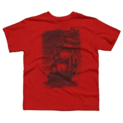 Boy's Design By Humans Caleuche Ghost Pirate Ship - Blackline By RobertoJL T-Shirt -Kids Clothing Store GUEST 954bd52a d1d8 4b9a 851f babc65ccf515