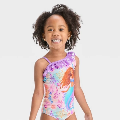 Toddler Girls' Disney Ariel One Piece Swimsuit - Purple 5 Toddler Girls' Disney Ariel One Piece Swimsuit - Purple - Image 3