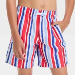 Boys' Multi Striped Swim Shorts - Cat & Jack™ Blue