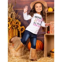 Girls Brains & Beauty Sequin Bell Bottom Jean Set - Mia Belle Girls -Kids Clothing Store GUEST 9b730b29 bead 4ec8 8e1f b61e341c6be2