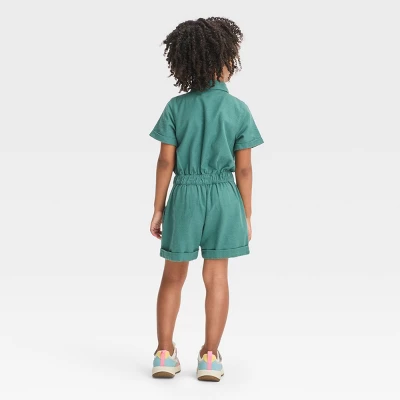 Toddler Girls' Utility Romper - Cat & Jack™ 3 Toddler Girls' Utility Romper - Cat & Jack™