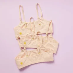 Yellowberry 3PK Girls' Super Soft Cotton First Training Bra With Convertible Straps