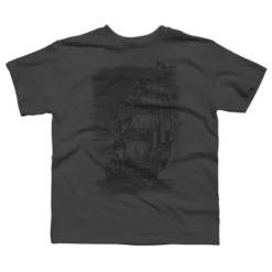 Boy's Design By Humans Caleuche Ghost Pirate Ship - Blackline By RobertoJL T-Shirt -Kids Clothing Store GUEST 9df910bd 9e29 4c66 8d36 f003100fb72e