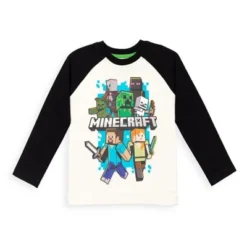 Minecraft Mobs Creeper 2 Pack Long Sleeve Graphic T-Shirts