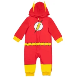 DC Comics Justice League The Flash Superman Batman Zip Up Pajama Coverall -Kids Clothing Store GUEST a3aa2915 cef8 4718 a544 bd44e18c1225