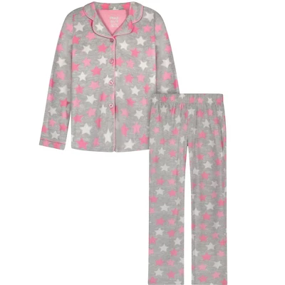 Sleep On It Girls Starry Night 2-Piece Button Up Fleece Coat Pajama Sleep Set 6 Sleep On It Girls Starry Night 2-Piece Button Up Fleece Coat Pajama Sleep Set - Image 4
