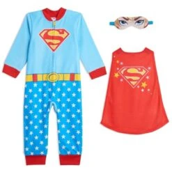 DC Comics Justice League Batgirl Supergirl Wonder Woman Girls Zip Up Costume Pajama Coverall And Cape Toddler To Little Kid -Kids Clothing Store GUEST a563e42e 0ace 4956 a605 b14701e083c8
