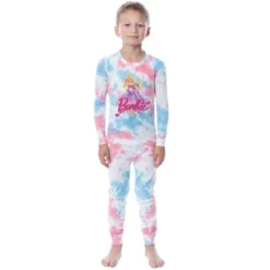Barbie Girls' Princess Doll Unicorn Unisex Child 2 Piece Sleep Pajama Set Multicolored