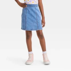 Girls' Seamed Front Jean Skirt - Cat & Jack™ Medium Wash -Kids Clothing Store GUEST a6073809 2f50 46ec a8fd f1fa17280ede
