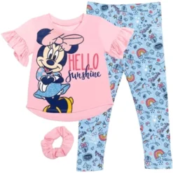 Disney Minnie Mouse Princess Frozen Little Mermaid T-Shirt Leggings And Scrunchie 3 Piece Outfit Set Infant To Big Kid -Kids Clothing Store GUEST aaa3e1ad 3edf 4f2f 9cb9 103b65b0914b