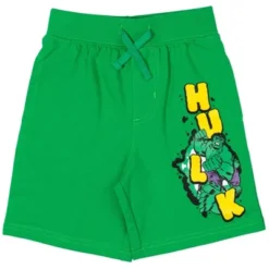 Marvel Avengers Captain America Black Panther Spider-Man Hulk French Terry 4 Pack Shorts Toddler