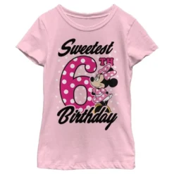 Girl's Minnie Mouse Sweetest 6th Birthday Dots T-Shirt -Kids Clothing Store GUEST abacb95f 0b85 4522 aa58 f06224dee3d6