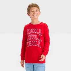 Boys' Chill Chill Chill Long Sleeve Graphic T-Shirt - Art Class™ Red -Kids Clothing Store GUEST af09244e 25a3 473e bcbf 074e229e3043