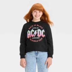 Girls' Cropped 'ACDC' Sweatshirt - Art Class™ Black -Kids Clothing Store GUEST af97f635 3614 4f35 92ea 8b896ebed221