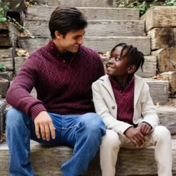 Hope & Henry Boys' Long Sleeve Mock Neck Cable Sweater With Flecks, Kids -Kids Clothing Store GUEST b1475c87 f889 4ece 8f5c d10aac97ef06