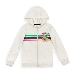 Harry Potter Gryffindor Hufflepuff Girls Zip Up French Terry Hoodie T-Shirt & Leggings 3 Pc Outfit Set Toddler To Big Kid