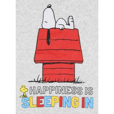Peanuts Girls' Snoopy Happiness Is Sleeping In Pajama Set Tank Top Shorts Grey 4 Peanuts Girls' Snoopy Happiness Is Sleeping In Pajama Set Tank Top Shorts Grey - Image 2