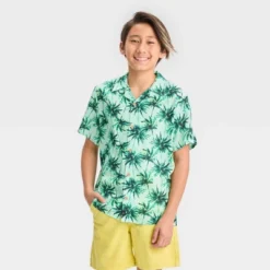 Boys' Palm Tree Short Sleeve Button-Down Shirt - Art Class™ -Kids Clothing Store GUEST b746d992 bafc 4602 b8df 950f34d1a347