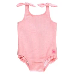 RuffleButts Girls Seersucker Tie Shoulder One Piece -Kids Clothing Store GUEST b9088f50 e5d4 4b59 bb04 10034a8b3e47
