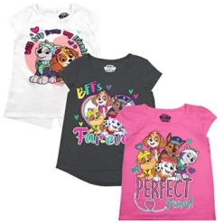 Nickelodeon Girl's 3-Pack Perfect Team Paw Patrol Short Sleeve Graphic Tee Assortment For Kids -Kids Clothing Store GUEST b9936db8 e7a7 4294 b54b 1ab876c593d5