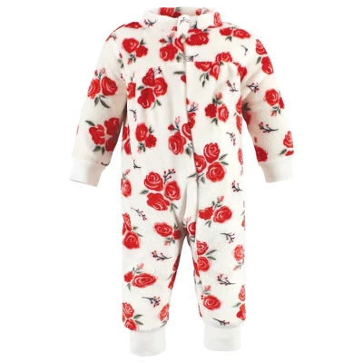 Hudson Baby Infant Girl Plush Jumpsuits, Red Rose Leopard 4 Hudson Baby Infant Girl Plush Jumpsuits, Red Rose Leopard - Image 2
