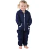 Joggies - Navy Blue Infant Footless Hoodie Onesie