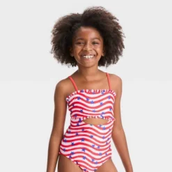 Girls' Striped Star One Piece Swimsuit - Cat & Jack™ -Kids Clothing Store GUEST bbc3853f 7c1d 4b0f 8a43 01ffb72dc4f0