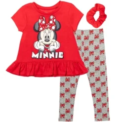 Disney Minnie Mouse Princess Frozen Little Mermaid T-Shirt Leggings And Scrunchie 3 Piece Outfit Set Infant To Big Kid -Kids Clothing Store GUEST bc17a1fa b3b5 4e25 a274 d0e180da3239