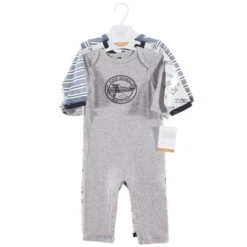 Hudson Baby Infant Boy Cotton Coveralls 3pk, Aviation