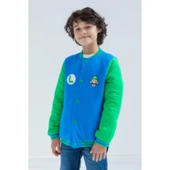 SUPER MARIO Nintendo Mario Luigi Zip Up Varsity Bomber Jacket Little Kid To Big Kid -Kids Clothing Store GUEST bec005e5 fad8 40f1 8f79 c4165ea32ab0