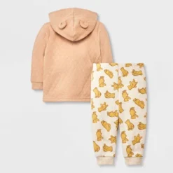 Baby Girls' Disney Winnie The Pooh Top And Bottom Set - Brown