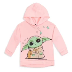 Star Wars The Mandalorian Baby Yoda Little Girls Fleece Hoodie & Leggings Set Pink