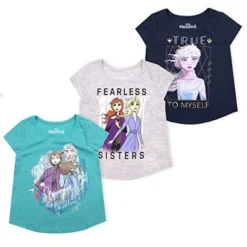 Disney Girl's 3-Pack Anna And Elsa Fearless Short Sleeve A-Line Frozen II Tee Shirts For Kids -Kids Clothing Store GUEST c0b74036 1aab 4a9c 8954 ae7b893d926d