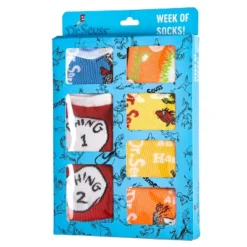 Dr. Seuss Book Titles And Characters Kids Week Of Socks Box Set 7 Pairs Multicoloured