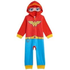 DC Comics Justice League Batgirl Supergirl Wonder Woman Girls Zip Up Costume Pajama Coverall And Cape Toddler To Little Kid -Kids Clothing Store GUEST c29a7e9c 3827 4b2d a4a9 22c8025f02af