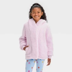 Girls' Cozy Faux Shearling Jacket - Cat & Jack™ -Kids Clothing Store GUEST c38d5579 ac64 4d75 ba60 ef30192f3f00