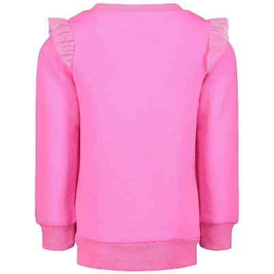 JoJo Siwa Little Girls Ruffle Pullover Fleece Sweatshirt & Leggings Set Pink 5 JoJo Siwa Little Girls Ruffle Pullover Fleece Sweatshirt & Leggings Set Pink - Image 3