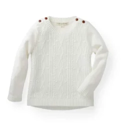 Hope & Henry Girls' Cable Button Sweater, Infant -Kids Clothing Store GUEST c5893c76 194a 435f 88d8 54a2dec9b1dc