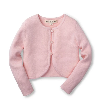 Hope & Henry Girls' Cropped Curved Hem Cardigan, Infant 5 Hope & Henry Girls' Cropped Curved Hem Cardigan, Infant - Image 3