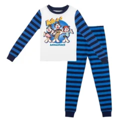 Animaniacs Character Group With Blue Stripes Youth Long Sleeve Pajama Set -Kids Clothing Store GUEST c944bc83 6a72 4b59 aa01 3378e0d2ec8d