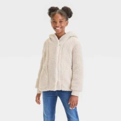Girls' Cozy Faux Shearling Jacket - Cat & Jack™ -Kids Clothing Store GUEST c9c8e3a3 e577 4a6d b941 e03e52254381