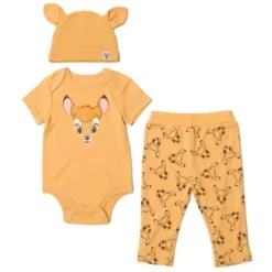 Disney Classics Winnie The Pooh Lion King Bambi Baby Bodysuit Pants And Hat 3 Piece Outfit Set Newborn To Infant -Kids Clothing Store GUEST c9ea8b2b ce6c 4532 b965 72a3eac37902