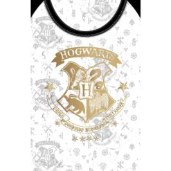 Harry Potter Pajama Hogwarts Gold Crest Short Sleeve Raglan Nightgown