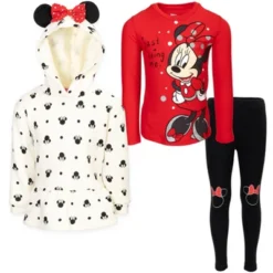Mickey Mouse & Friends Minnie Mouse Girls Pullover Fleece Hoodie T-Shirt And Leggings 3 Piece Outfit Set Little Kid To Big Kid -Kids Clothing Store GUEST cecf3334 894e 4b56 ae99 6c26be949388